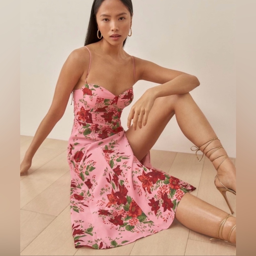 Reformation Juliette Dress in Valeria Pink